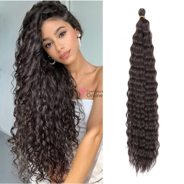 Extensie de par afro Deep Water Wave Twist Crochet de 60 cm Cod 244# Saten Inchis